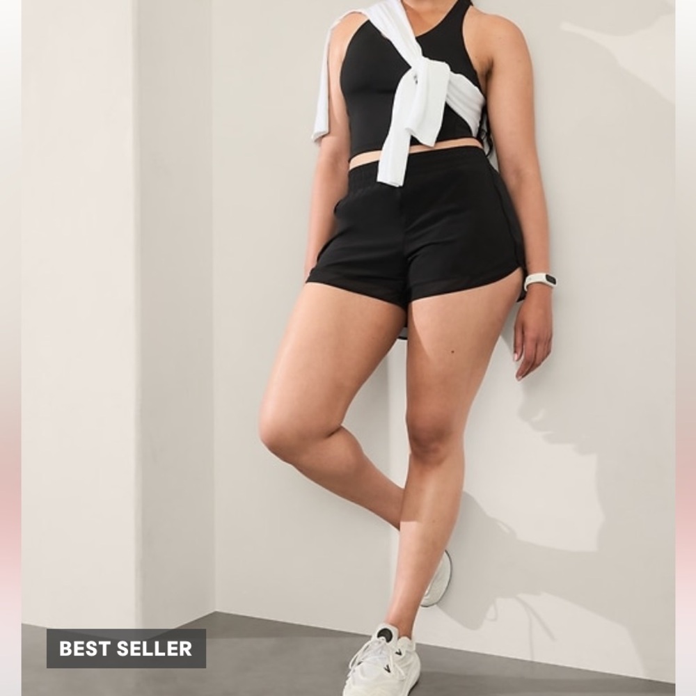 Athleta Mesh Racer Mid Rise Short 4” - Picture 1 of 6